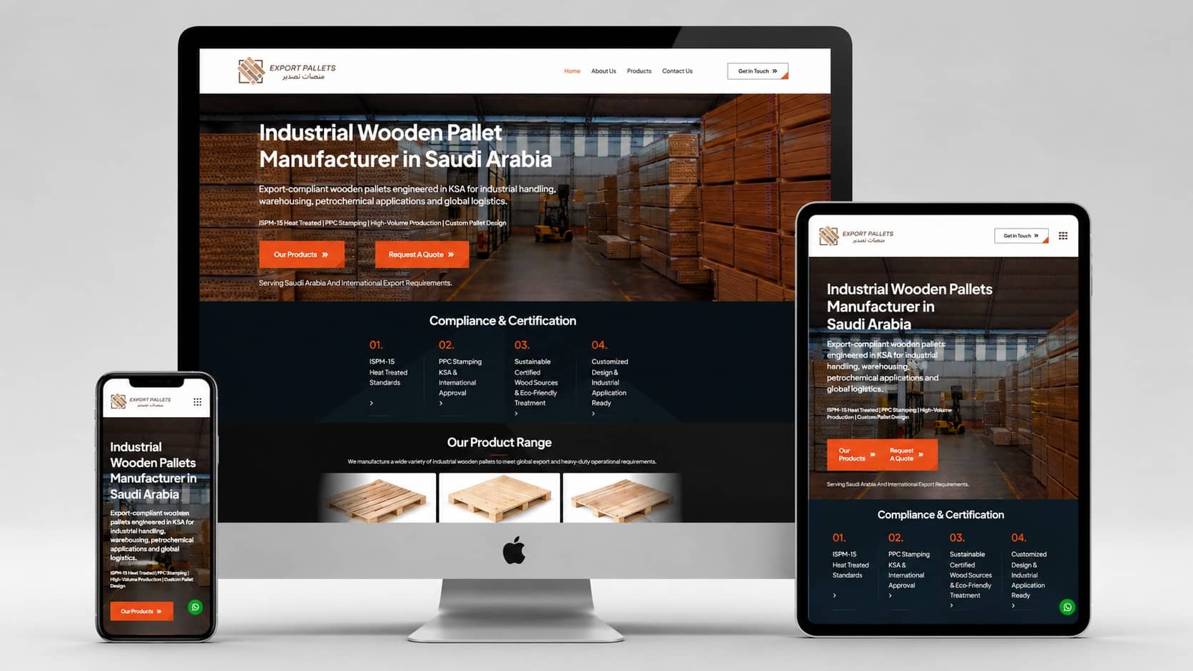Export Pallets Factory website design
