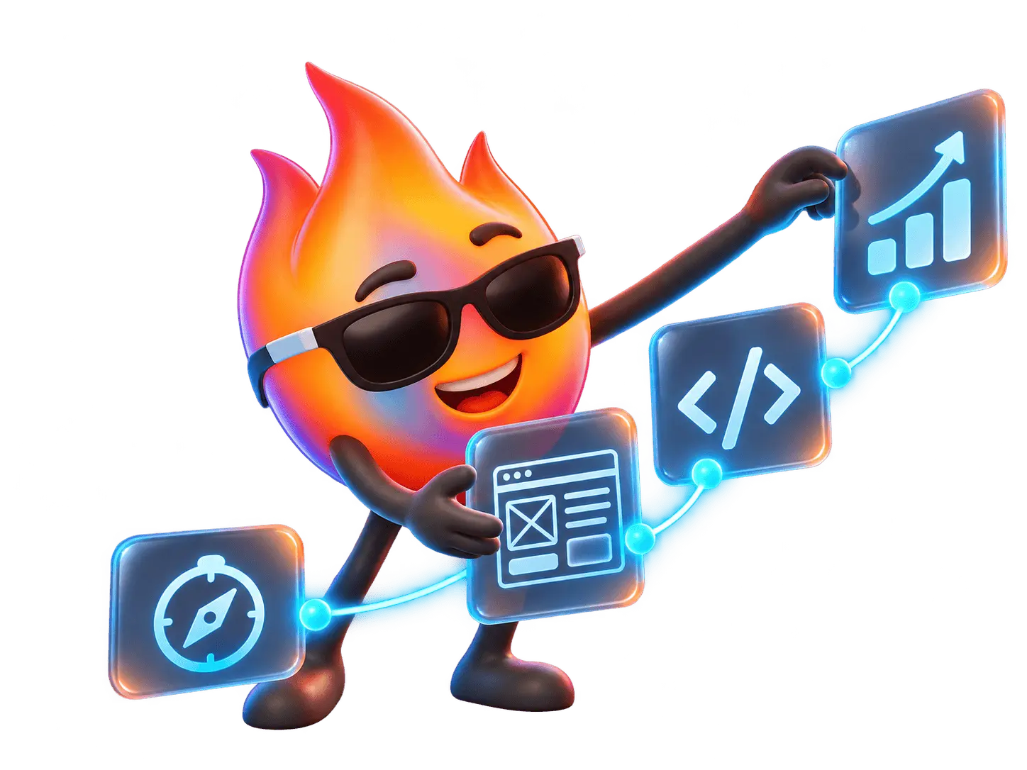 Ignis connects strategy, design, code, and growth along one process path.